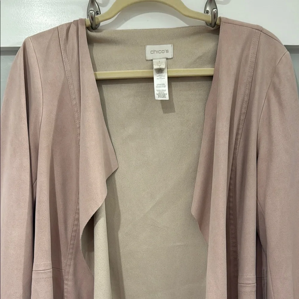 Chico's Classic Pink Micro Suede Shrug